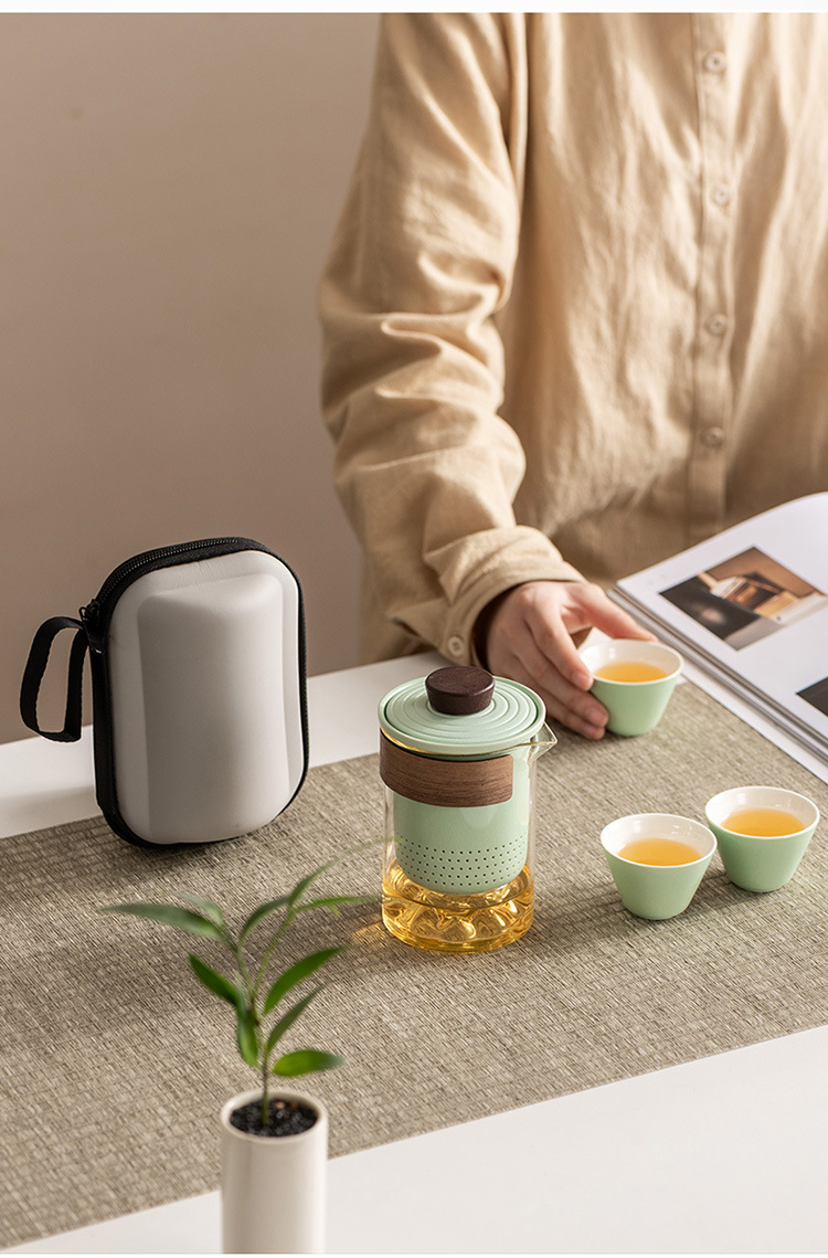 高档旅行茶具套装便携防烫手抓玻璃茶壶快客杯功夫伴手礼商务礼品详情18