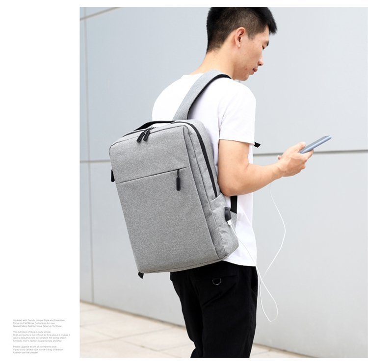 Cross-border backpacks, simple notebooks, business computer bags, campus student schoolbags, trendy travel backpacks that can be printed with logos pic 45