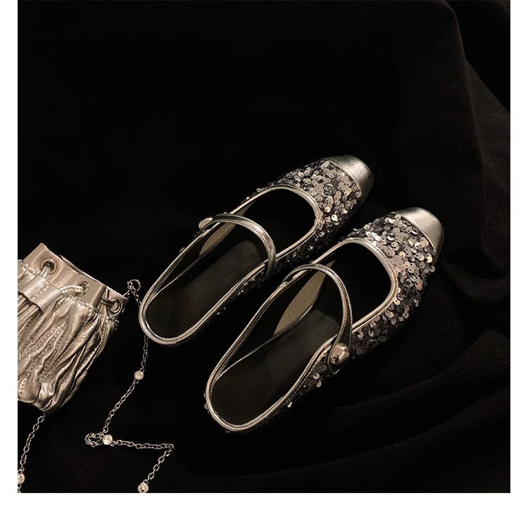 银色玛丽珍鞋亮片芭董舞鞋子真皮女鞋葡萄妈单鞋女2024春款女鞋子详情29