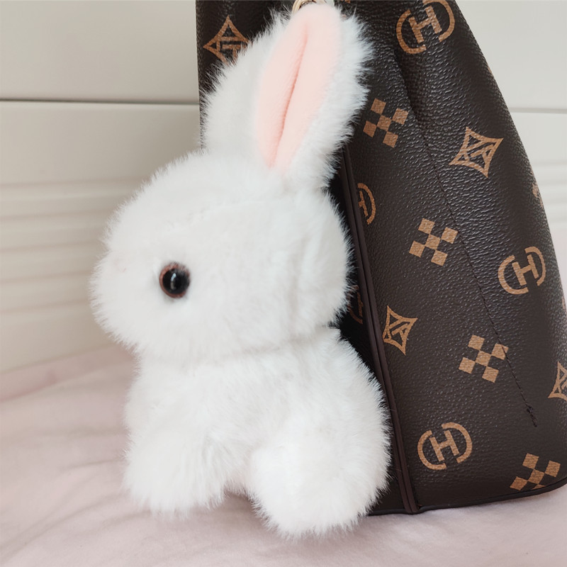 Wholesale of small simulated rabbit plush toy pendants, little white rabbit dolls, mini keychains, bags and pendants pic 6