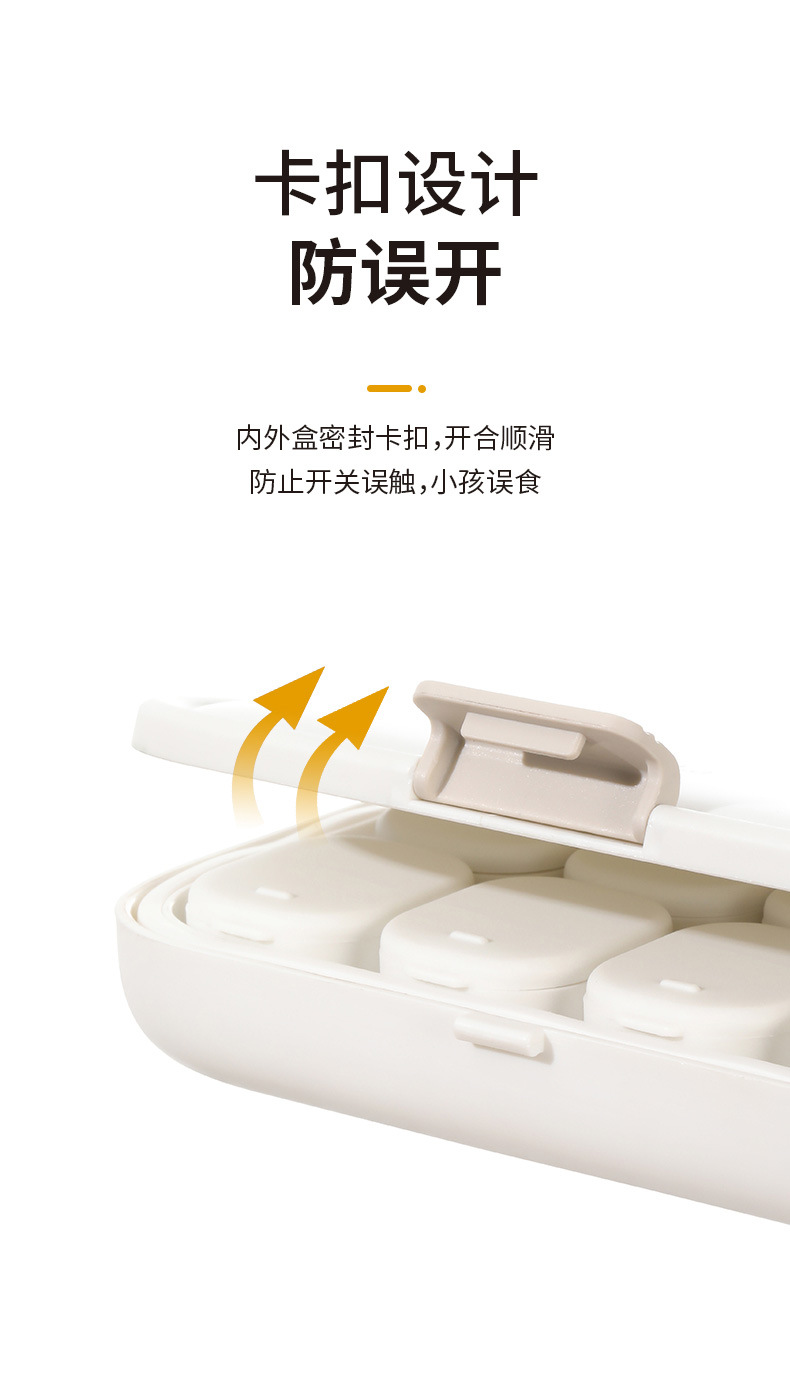 FaSoLa家用药盒分装便携式随身迷你收纳盒大容量7天早中晚药片盒详情10