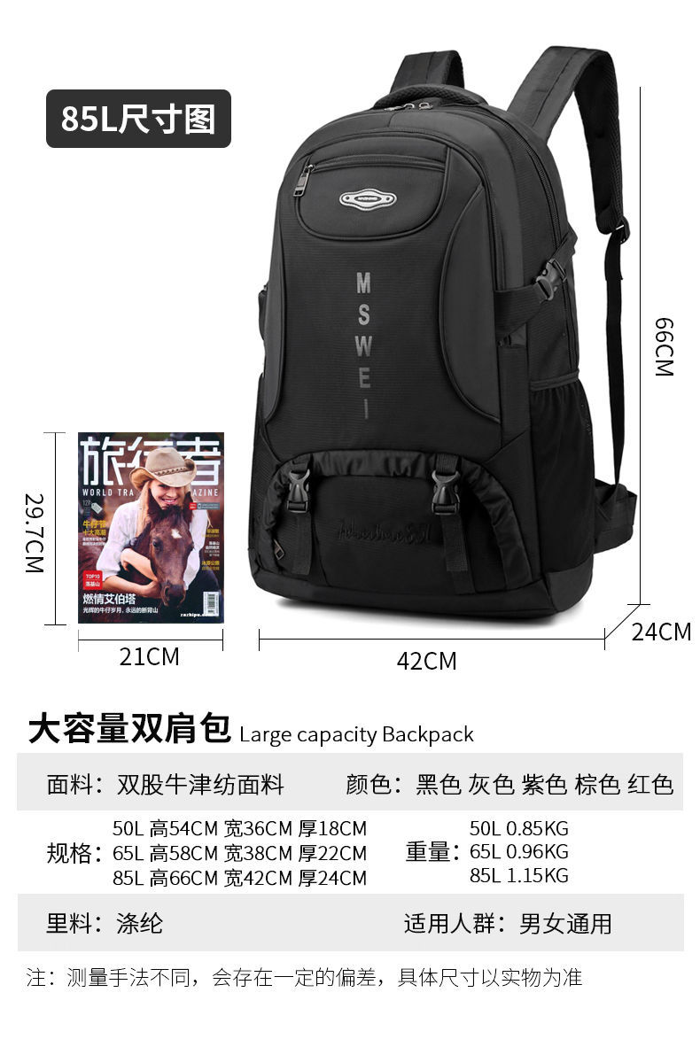 包邮背包男大容量旅行包女出差行李包防水户外登山包运动书包男双详情19