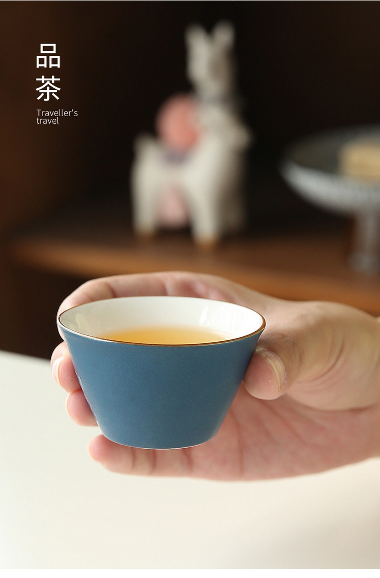 Travel tea set, ceramic quick customer cup, portable one pot, three cups, company business gift, festival souvenir, logo pic 36