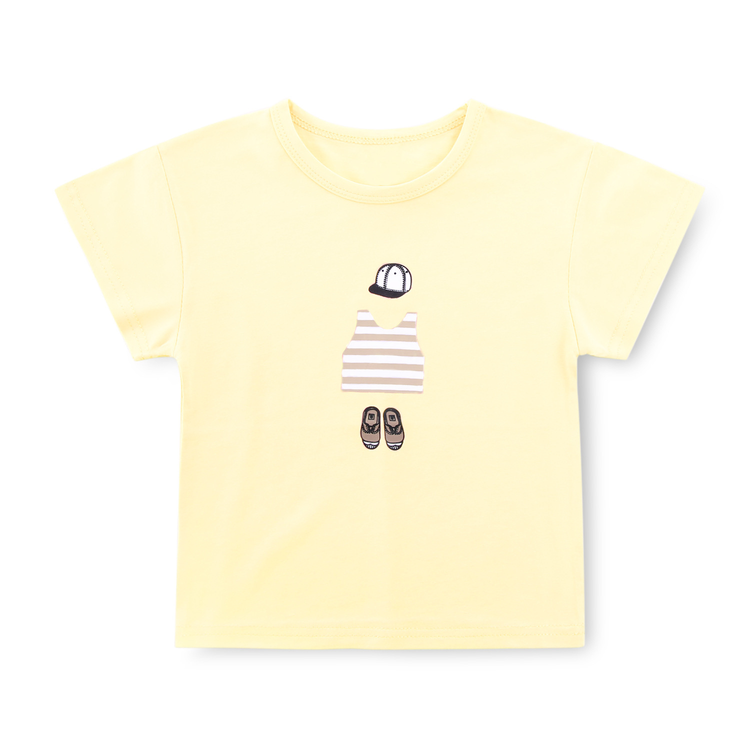 童趣T恤卡通儿童文化衫简约纯棉印字亲子班服批发详情7