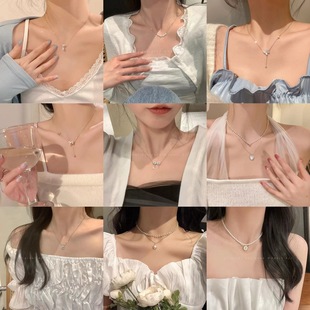 925银针珍珠锆石耳环女流苏ins轻奢小众气质高级感耳钉耳饰品批发详情3