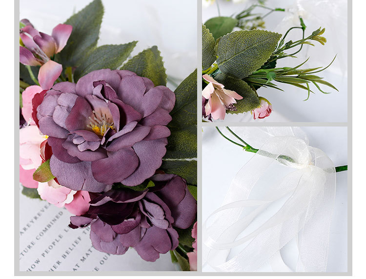 New handcrafted headwear, wedding accessories, tie purple flower headband, festival stage performance hair accessories pic 3
