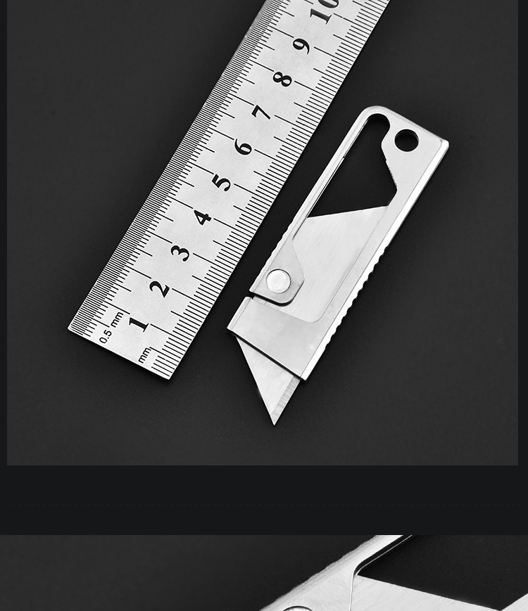 Stainless steel folding utility knife, wallpaper knife, multi-functional paper cutting knife, express delivery knife, student handmade knife pic 9