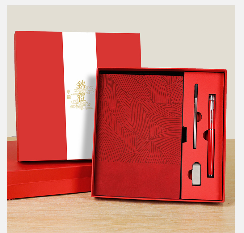 Soft leather sheepskin business high-end diary, thickened notebook gift box set, customized logo printing pic 13