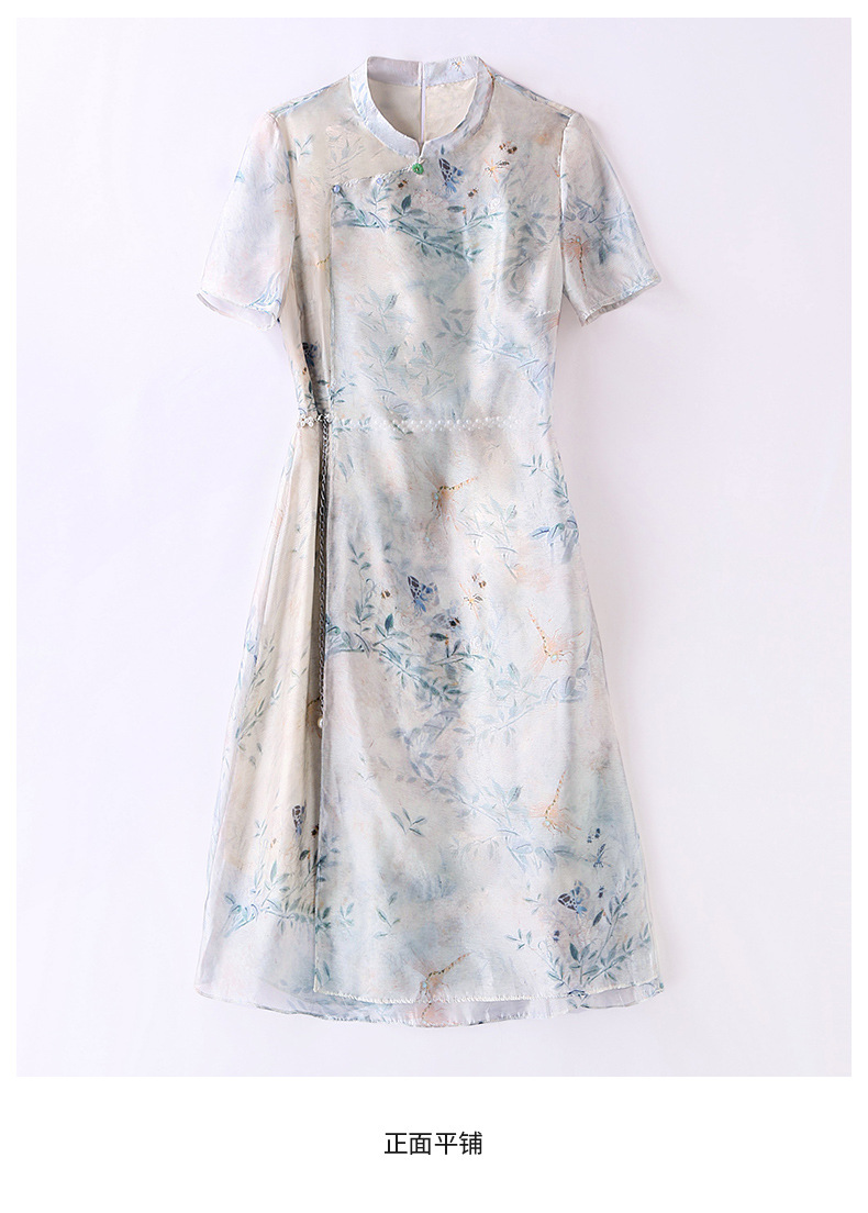 新中式国风改良旗袍连衣裙女夏2023新款显瘦气质中年妈妈薄纱裙子详情27