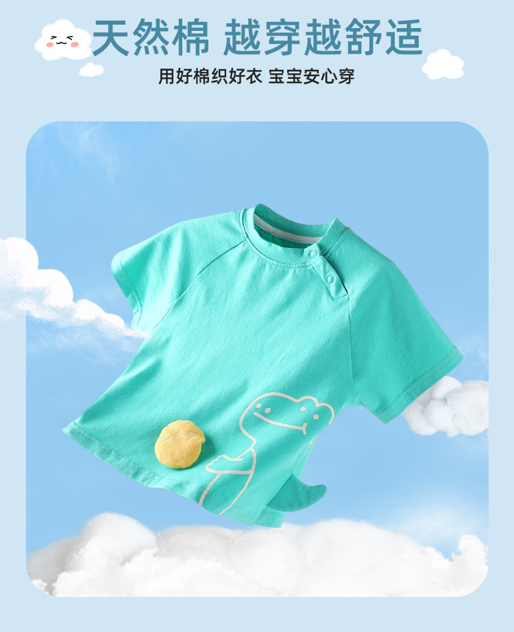 嘟嘟家儿童套装夏季宝宝短袖t恤夏装男童长裤女童体恤童装卡通潮详情5