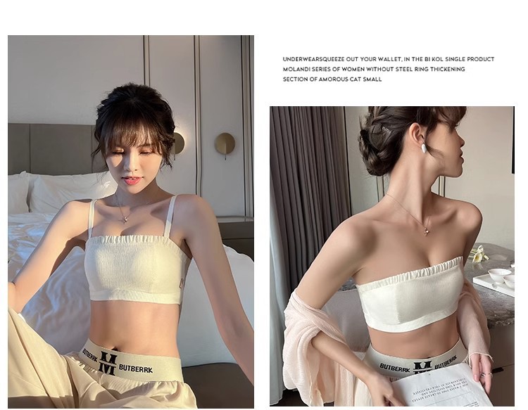 无肩带内衣女夏季薄款大胸显小胸聚拢抹胸防滑隐形防走光文胸女详情18