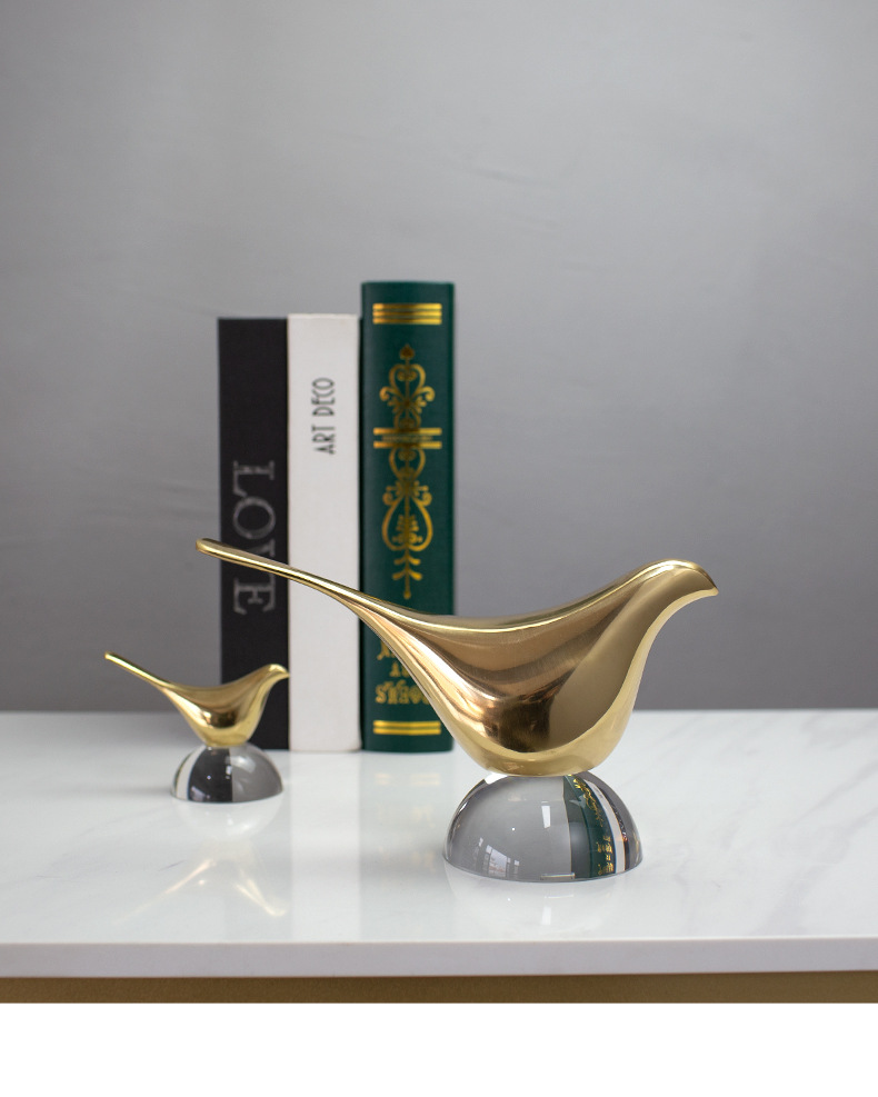 Creative pure copper bird ornaments, Nordic light luxury TV cabinet, now wine cabinet decoration, office desk handicrafts pic 28