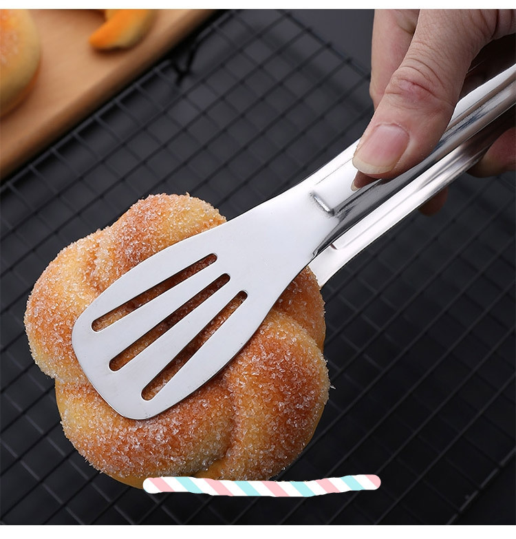 Stainless steel bread tongs, three-line barbecue tongs, baking tools, buffet barbecue tongs, Logo printable barbecue small tools pic 9