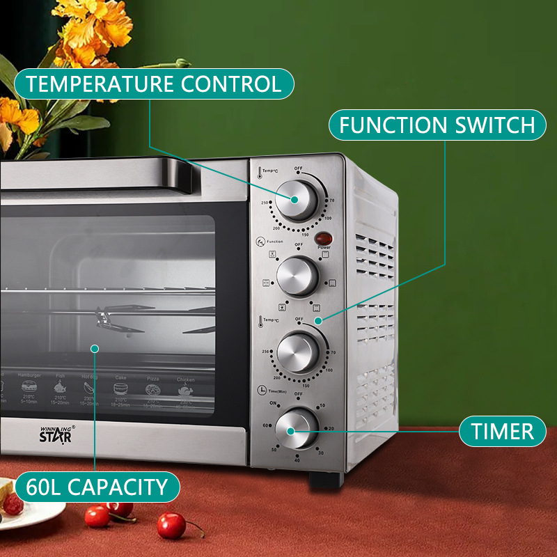 winning star export exclusive 60L stainless steel heating tube baking oven for British and European standards, specifically designed for baking chicken pic 5