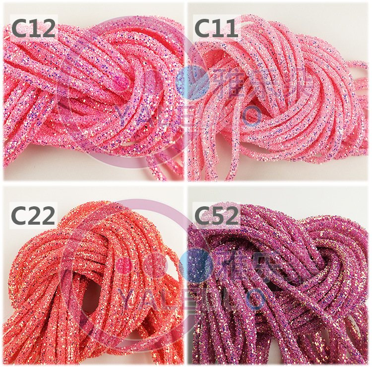 Golden Light 6MM Sequined rope 13-color rainbow slippers hose diy hair accessory materials Hat clothing pendant accessories pic 11