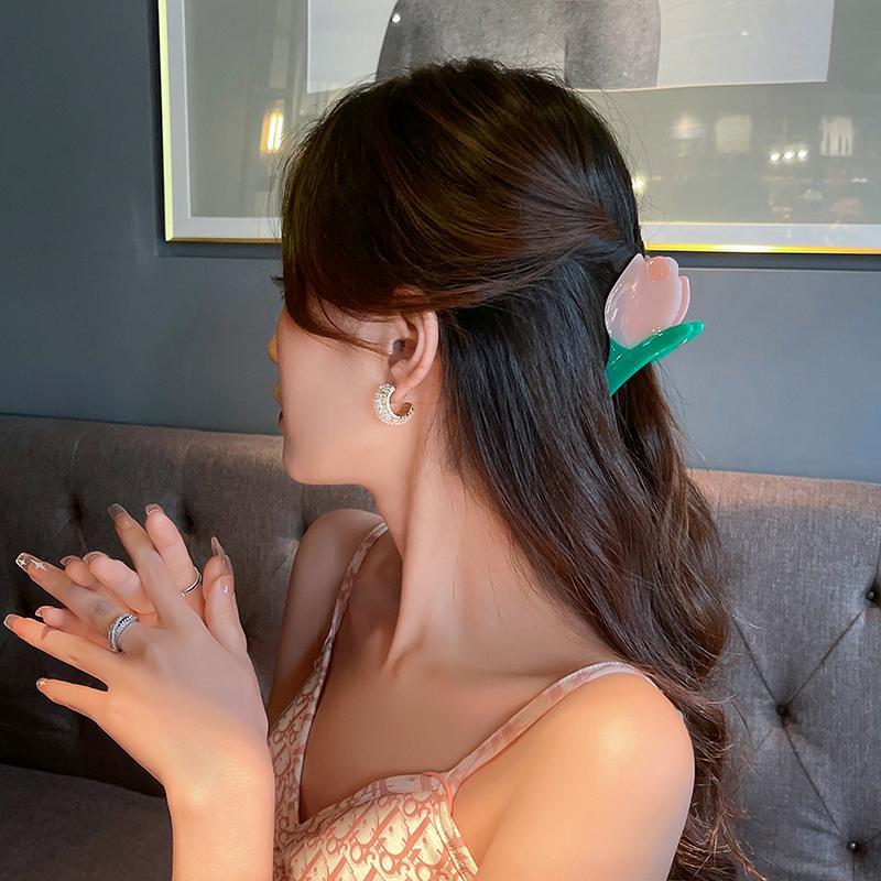 让郁金香长在头上~时髦设计感发夹花朵抓夹个性发夹鲨鱼夹发饰潮详情15