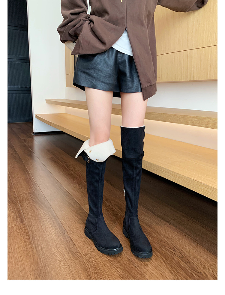 葡萄妈过膝骑士靴女厚底加绒长筒厚绒长靴百搭雪地靴女式棉鞋冬季详情61