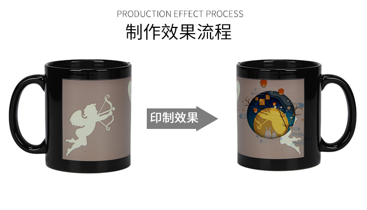 diy personalized photo-printed mugs, picture-in-picture luminous color-changing cups, blank coating picture-in-picture cups wholesale pic 19