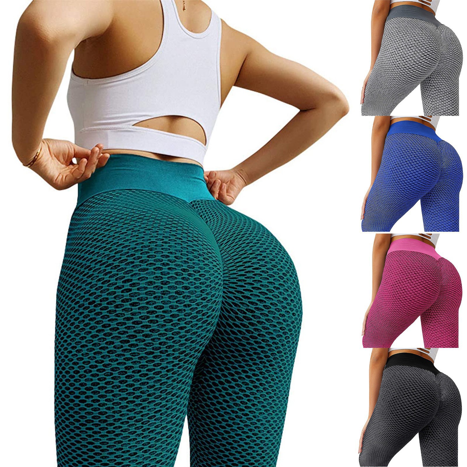 Amazon European and American style peach-buttocks pants, jacquard slimming yoga sport pants, high-waisted hip-lifting base pencil pants for women pic 2
