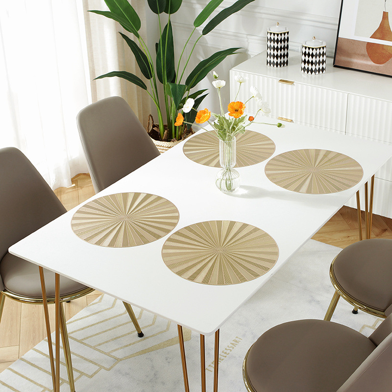 Womei European-style light luxury round table mat ins simple PVC hollowed-out waterproof, heat-resistant, oil-resistant, anti-slip, wear-resistant and heat-insulating tablecloth Western table mat pic 6