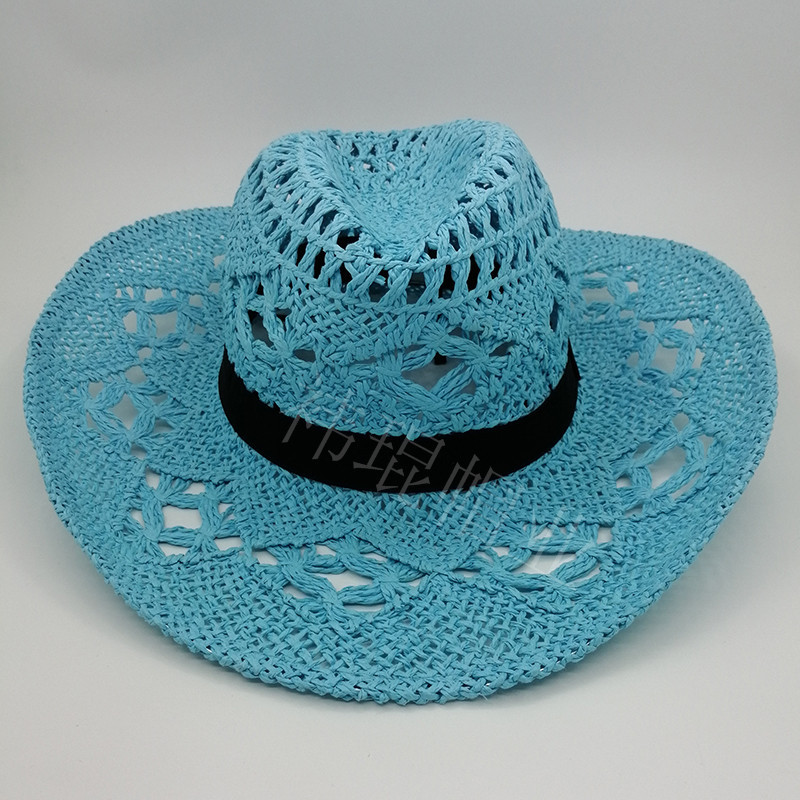 2023 New style denim hat for women, hollowed-out and foldable papyrus, Western denim hat, European and American cross-border trade straw hat pic 38