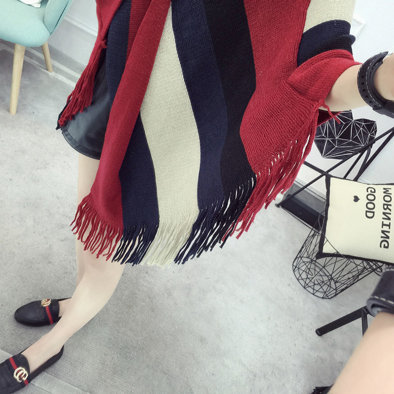 Loose tassel shawl spring and autumn new women sweater coat plus-size knitted cape pullover 蝙蝠衫 pic 15