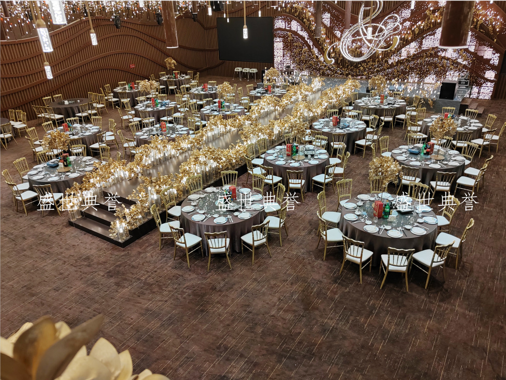 Hangzhou Banquet Center dining tables and chairs Hotel theme wedding bamboo joint chairs, European-style wedding castle chairs, wedding banquet folding chairs pic 28