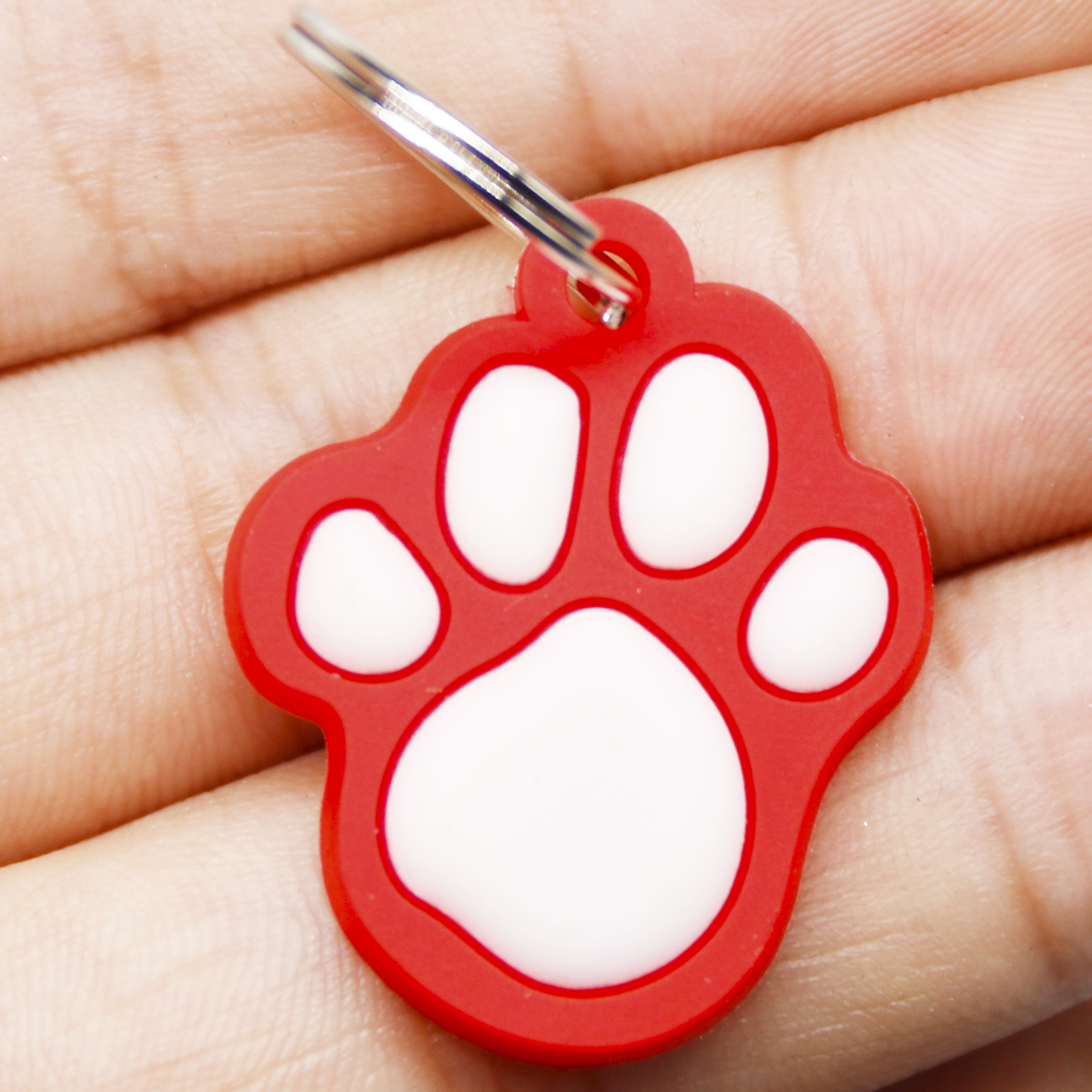 Seis etiquetas de perro para mascotas moe favorite palm shape gotejar pegamento collar para mascotas listado silicona pet id tag pic 9