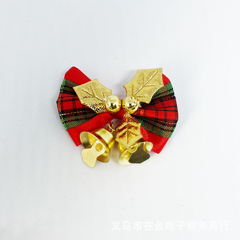 铃铛蝴蝶结圣诞装饰品圣诞树节日装扮圣诞节服装配饰花环diy挂件详情8