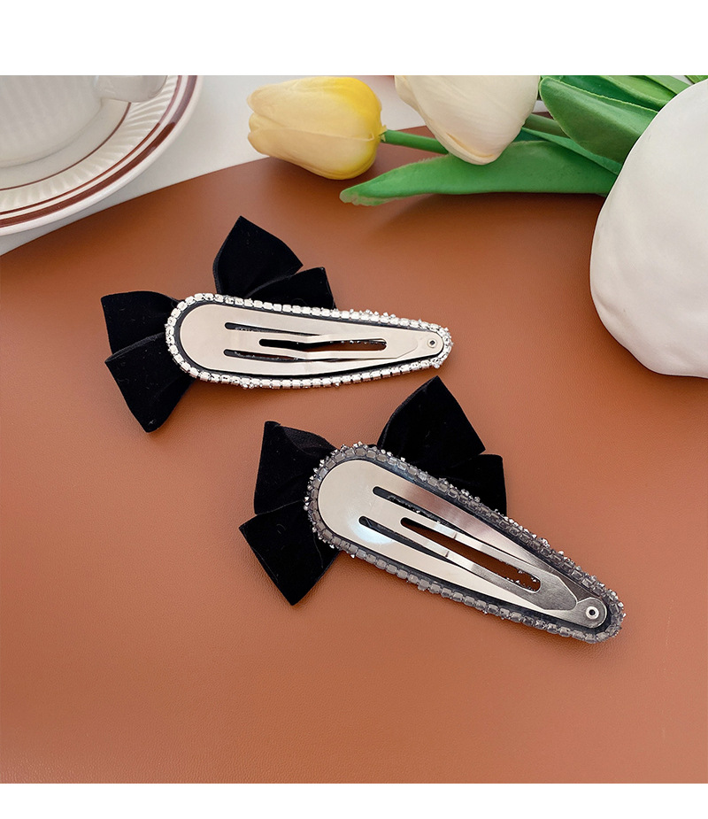 韩版乖巧甜美复古水钻蝴蝶结bb夹轻奢高级感2023新款侧边碎发发夹详情26