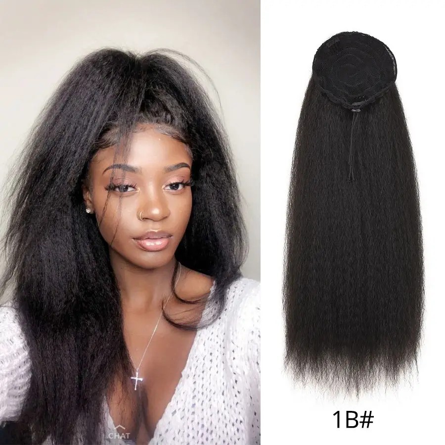 Wig elastic net WIGNEE Ponytail Yaki African fluffy explosion hairstyle Women Kinky Ponytail pic 5