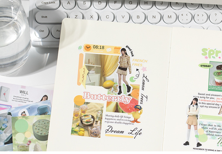 语闲切模贴纸书 漫游未完结系列 盐系古早风素材手帐谷子咕卡拼贴详情17