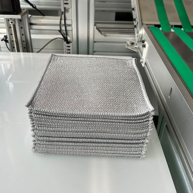 双面银丝抹布厂家洗碗巾吸水不沾油洗碗抹布家务清洁去油污钢丝详情11