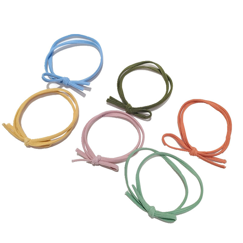 6-piece Korean simple bow basic hair band, colorful Korean version knot hair tie, candy-colored rubber band set for women pic 9