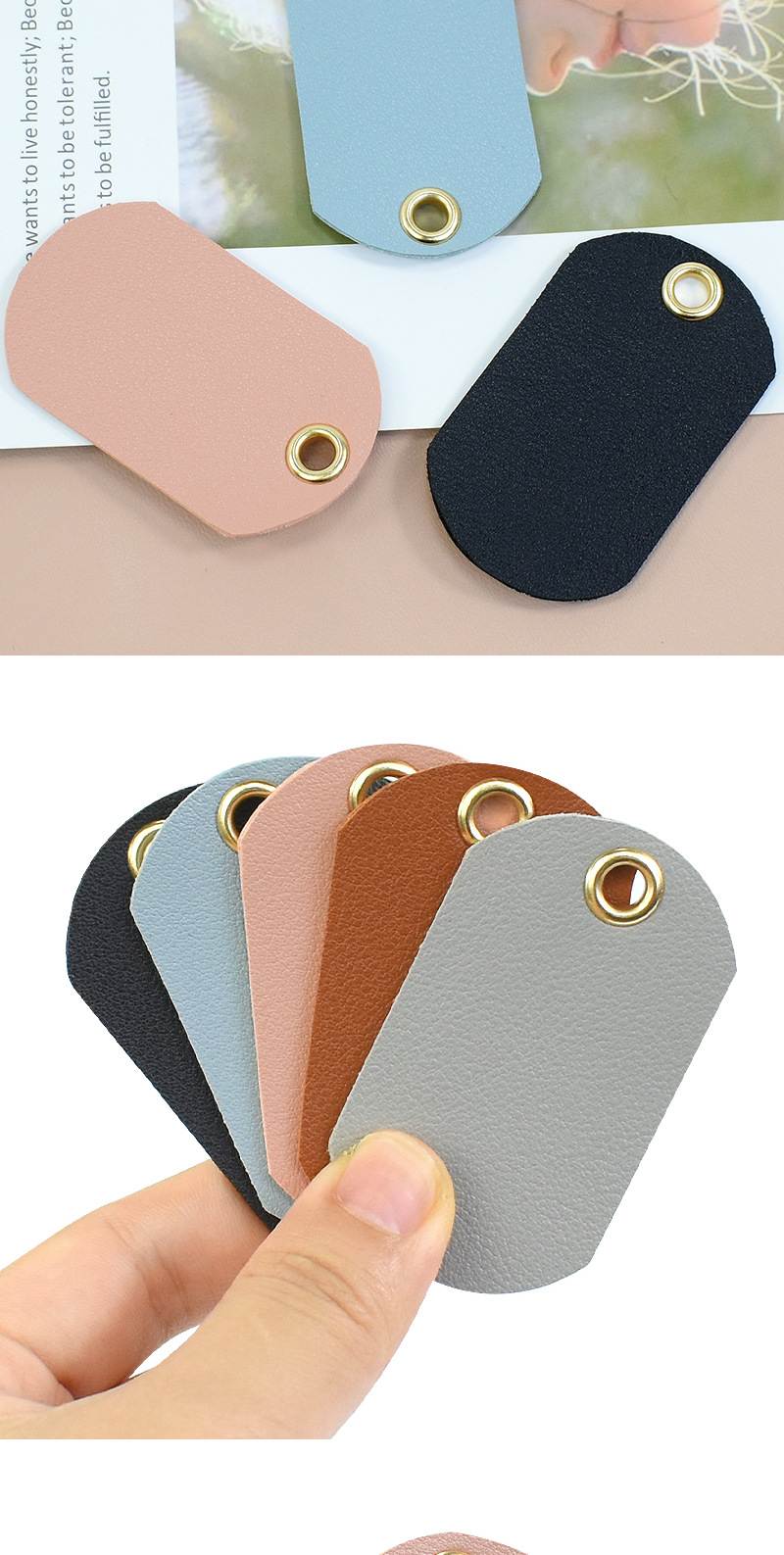 Fábrica en stock venta directa pet tag cuero lindo gato y perro etiqueta de colgante logo impreso collar anti-pérdida colgante etiqueta de identificación pic 15