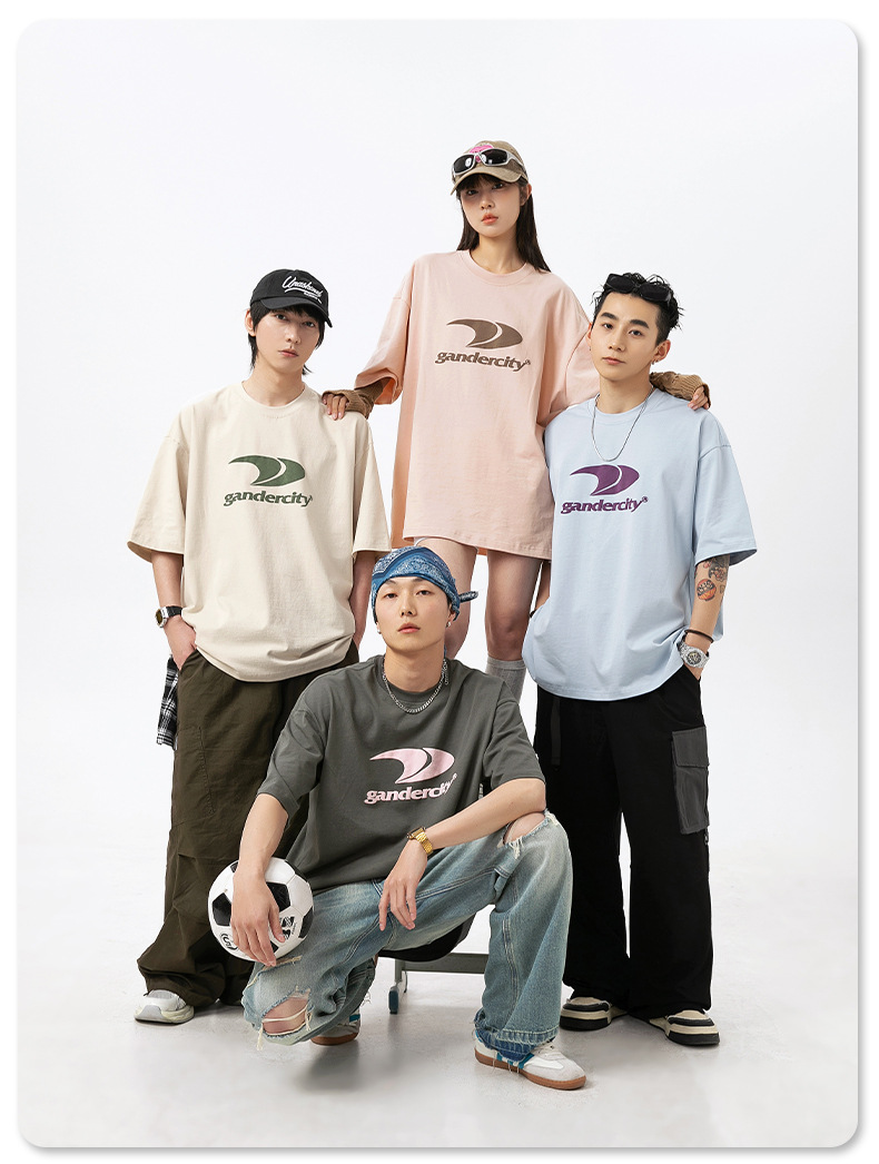 韩路男装 潮牌印花宽松短袖T恤男女夏季新款纯棉情侣美式复古体恤详情11