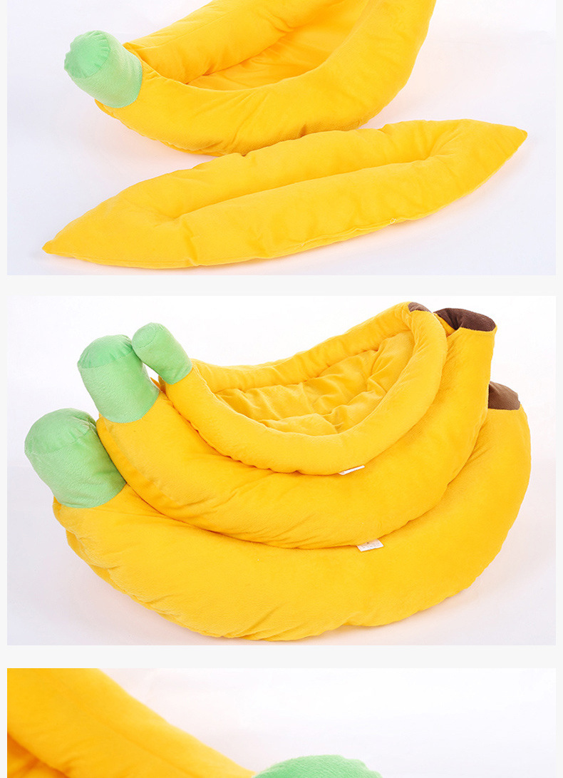 A best-selling and popular three-piece set of banana-shaped pet bed MATS with printed seat cushions, comfortable Samoyed husky dog bed MATS pic 8