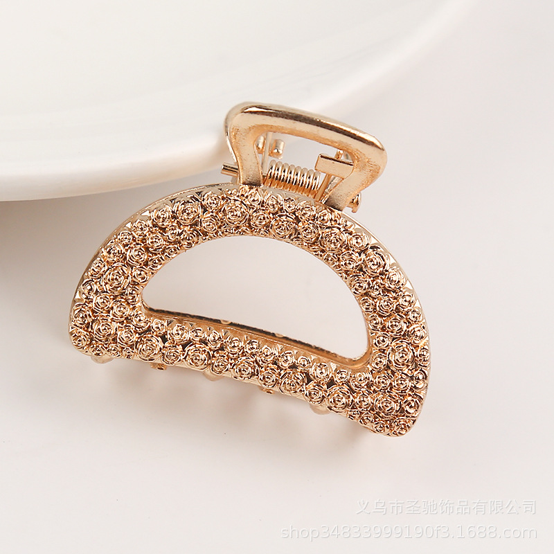 Cross-border korean version alloy plating hairpin tarjeta de pelo simple influencer mujer pelo agarrar moda versátil chao-chan liu clip pic 3