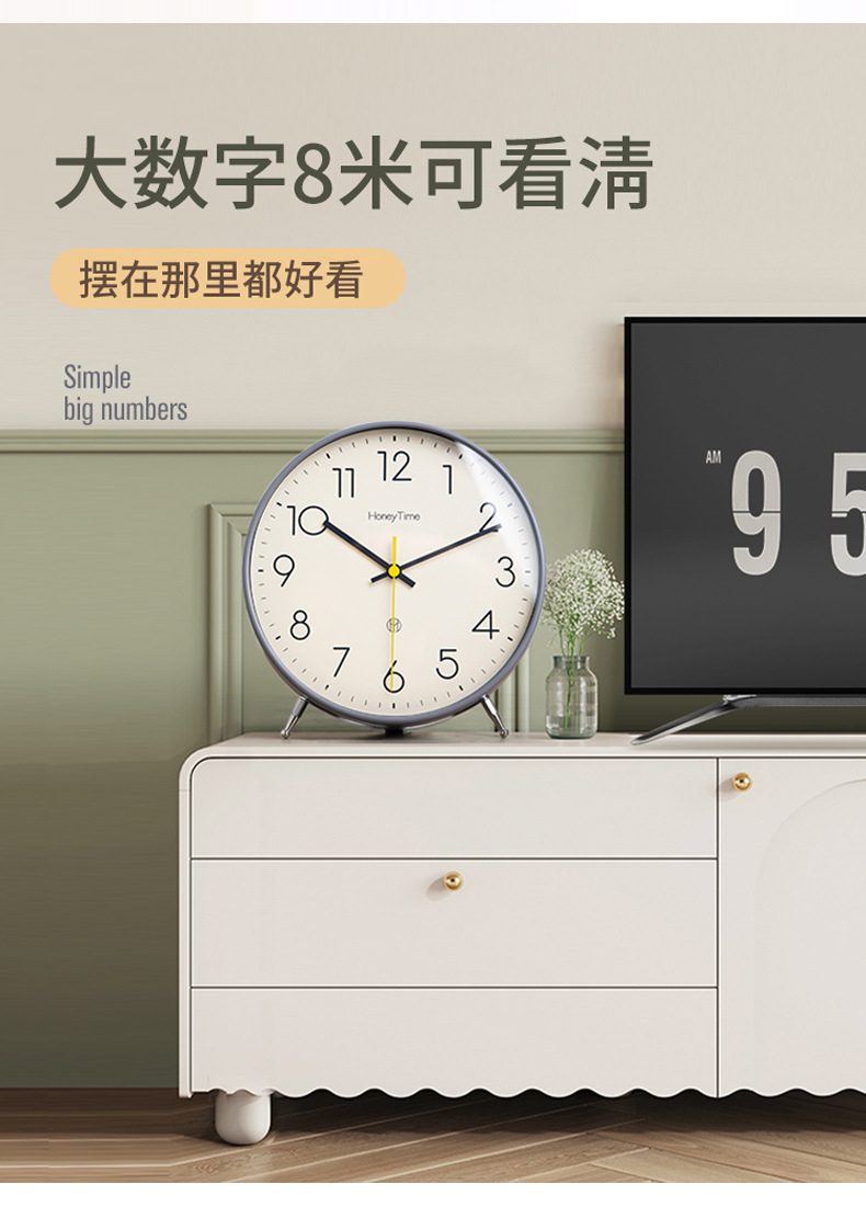 Hanlin Times Modern and simple pendulum clock, living room desktop table clock, home desktop fashionable clock, sitting clock, table clock for display pic 4