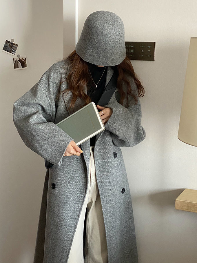 双面大衣女中长款2022新款韩版秋冬宽松洋气羊毛呢外套冬详情29