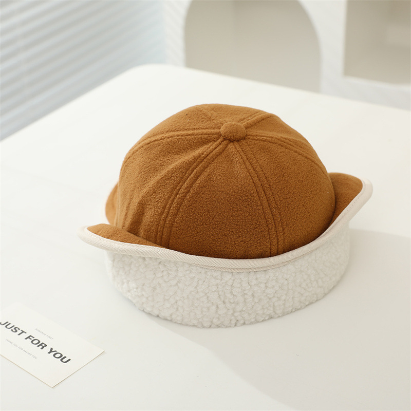 儿童帽冬男童毛呢加绒护耳雷锋帽宝宝鸭舌帽保暖棒球帽韩版学生潮详情14
