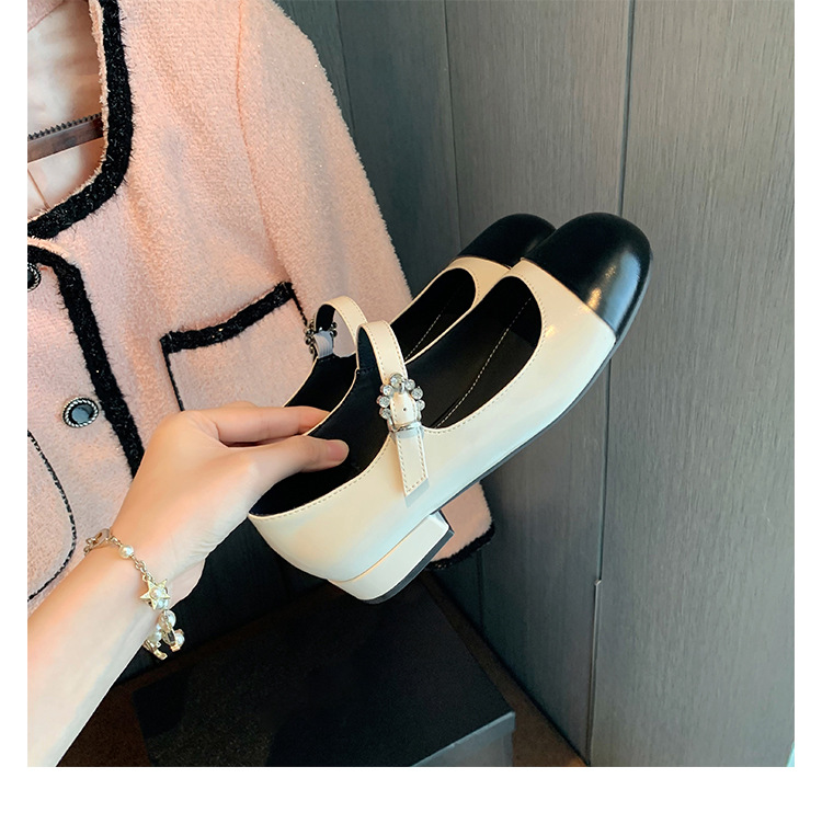 百搭时装真皮女鞋春秋小香风气质单鞋子法式玛丽珍鞋女高跟鞋粗跟详情22