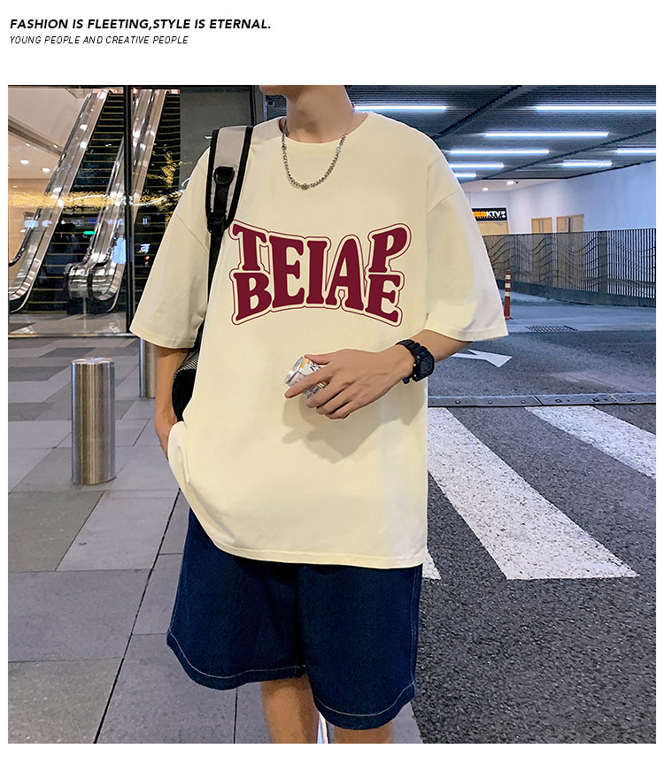 港风复古棉短袖T恤男ins潮牌夏季2024新款男装oversize宽松体恤详情17