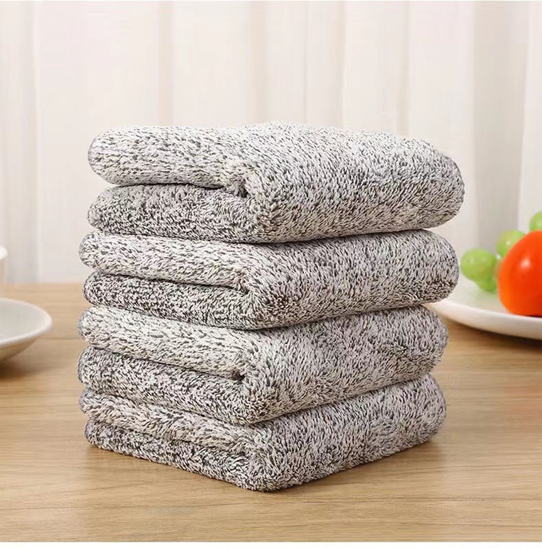 [LOVELY HOME] [tenedor jia] paño de limpieza de fibra de carbón de bambú de cocina que absorbe el agua para lavar los platos sin el aceite artefactos paño para lavar los platos que engrosan y no se suelta la lana paño para lavar los platos pic 10