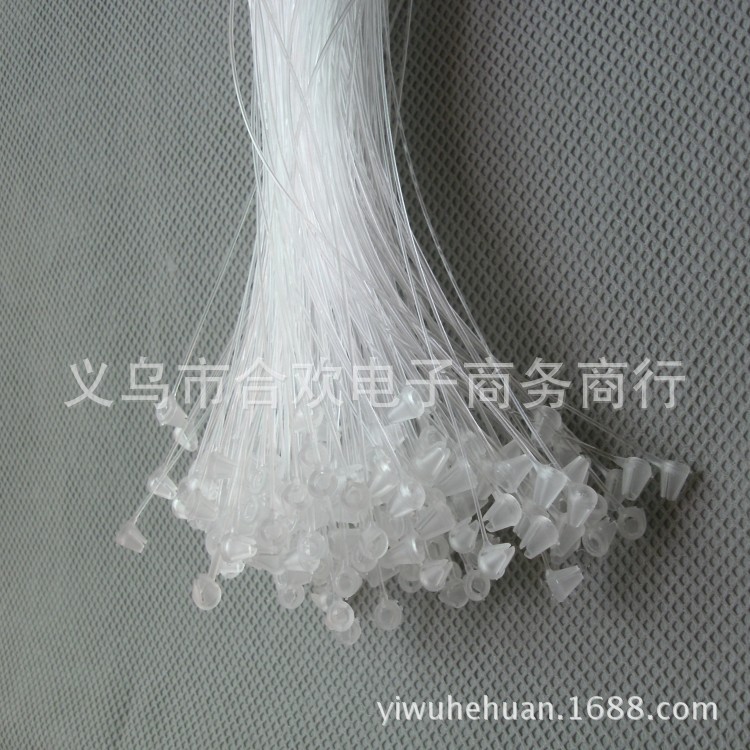义乌厂家直销服装辅料9英寸透明白色吊牌绳塑料PP手穿针子母扣详情5
