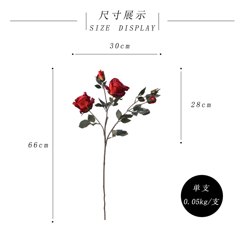5 pieces of retro charred edge rose artificial flower decoration, artificial flower imitation dried flower, home soft decoration withered and dry, wedding Lanjin artificial rose wholesale pic 4