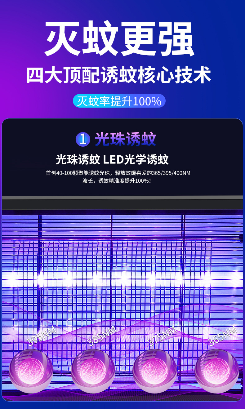 Amazon Cross-border 110V commercial mosquito-killing lamp wonder led electric shock outdoor household mosquito attraction, mosquito repellent and fly-killing lamp pic 33