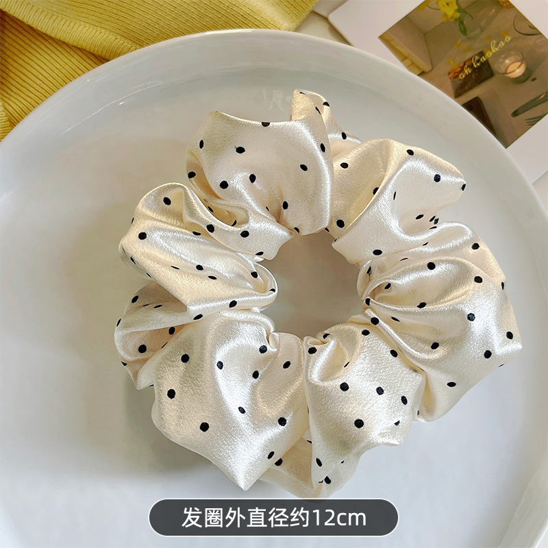Korean-style polka dot large intestine hair band for women 2024 new trendy hair tie, hair tie rubber band, high-end hair tie and hair accessory pic 6