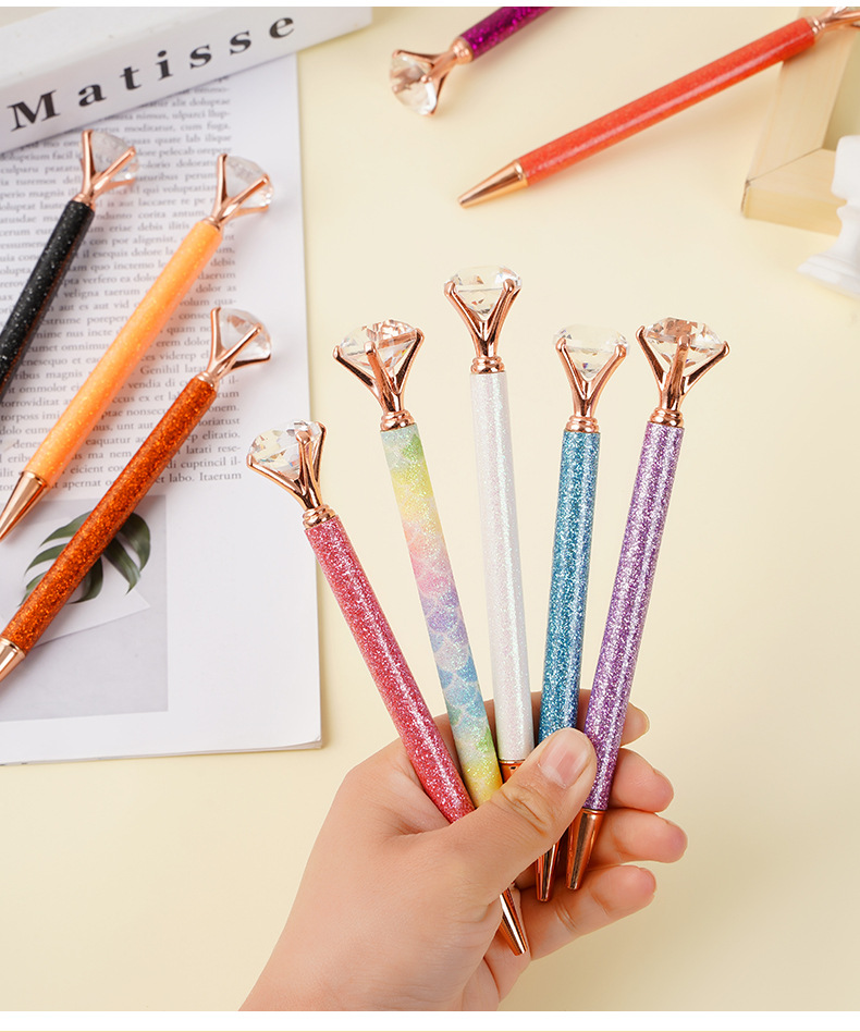 Wholesale diamond ballpoint pens, gold powder covered ballpoint pens, large diamond pens and fashionable gift pens from the manufacturer pic 12