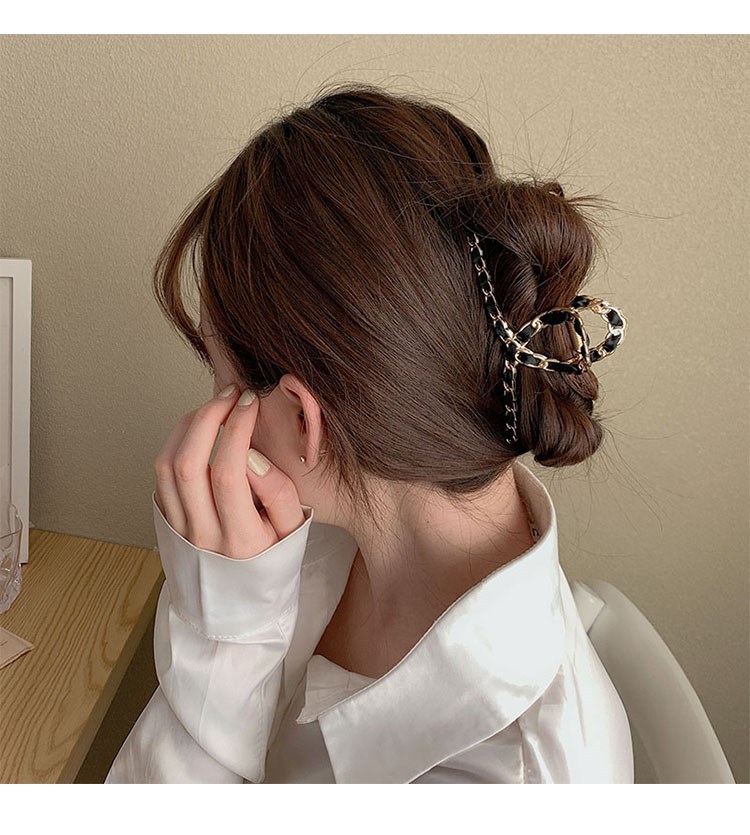 韩国ins金属复古网红链条抓夹优雅气质后脑勺发夹少女鲨鱼夹发卡详情9